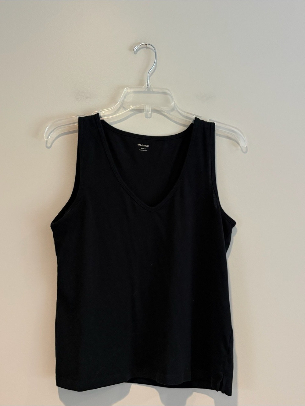 Madewell Black V-Neck Tank Top Size S